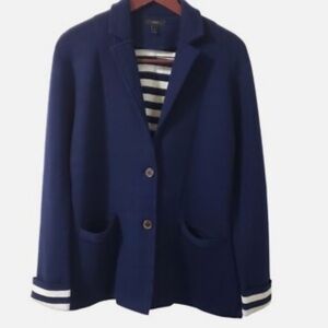 J Crew Wool blend nautical blazer jacket preppy Coastal grandma chic‎